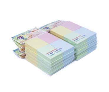 4 Blocks 100 hojas c/u - 5 * 3,75 cm. Colores pasteles.
