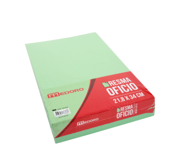 RESMAS DE 500 HOJAS OFICIO 218X340 VERDE